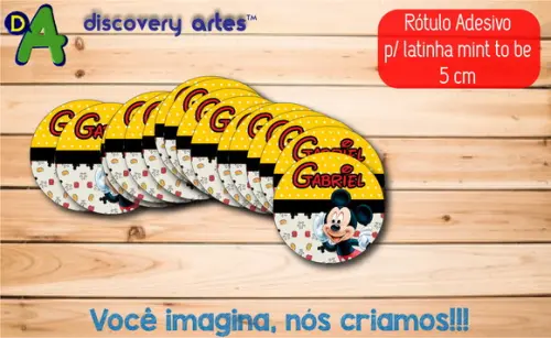 Rótulo Adesivo Latinha Mickey