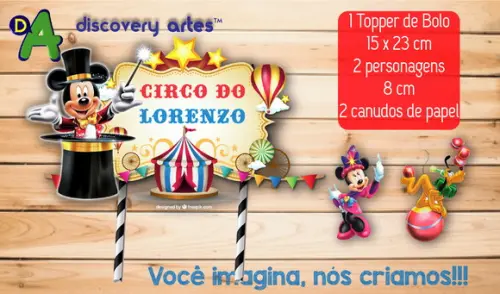 Topper de Bolo Circo do Mickey