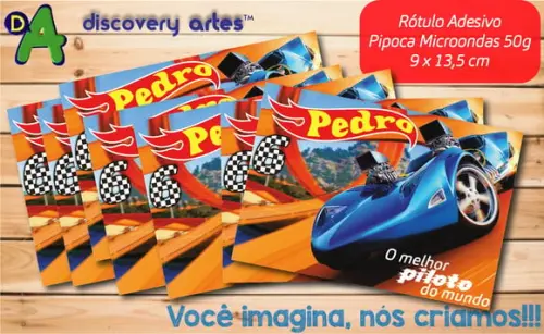 Rótulo Adesivo Pipoca de Microondas Hot Wheels