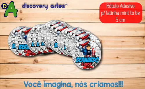 Rótulo Adesivo Latinha Capitão America
