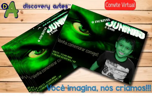 Convite Digital Hulk com Foto