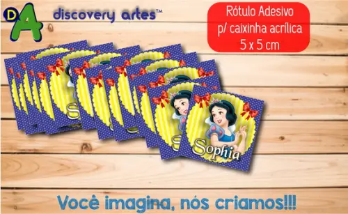Rótulo Adesivo caixinha Branca de Neve