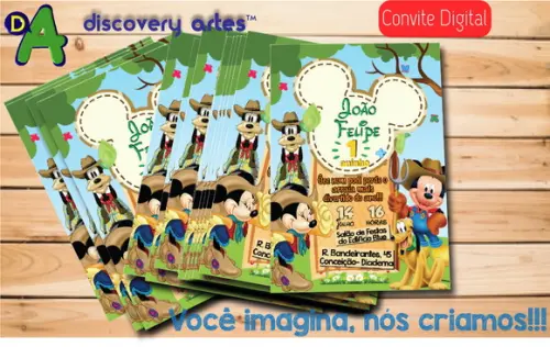 Convite Digital Mickey Caipira