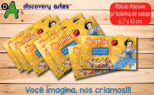 Rótulo Adesivo Bolinha de Sabão Branca de Neve