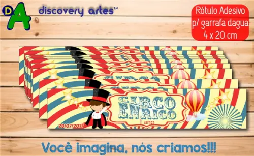 Rótulo Adesivo Garrafa D'água Circo