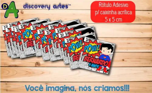 Rótulo Adesivo Caixinha Superman
