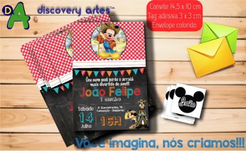 Convite Mickey Caipira