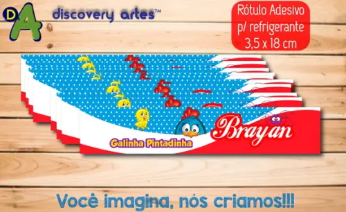 Rótulo Adesivo Refrigerante Galinha Pintadinha