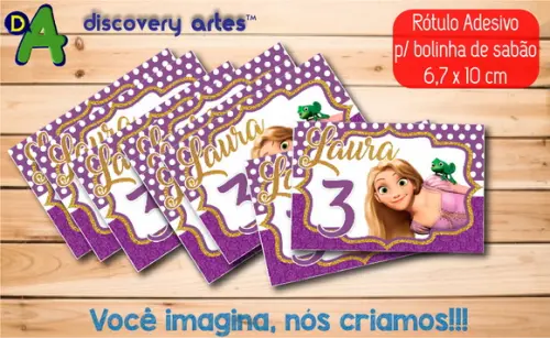 Rótulo Adesivo Bolinha de Sabão Rapunzel