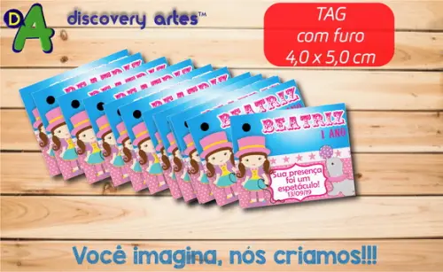 Tag Agradecimento Circo Rosa