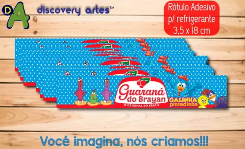 Rótulo Adesivo Refrigerante Galinha Pintadinha