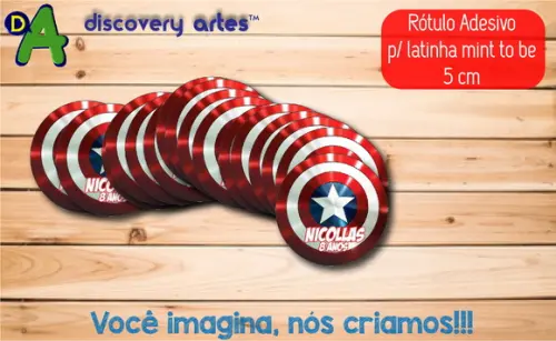 Rótulo Adesivo Latinha Capitão America