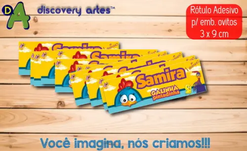 Rótulo Adesivo Ovitos Galinha Pintadinha