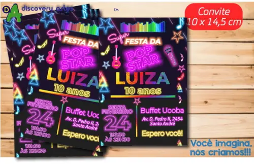Convite Neon 15 Anos