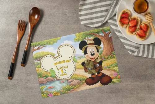 Jogo Americano Mickey Safari (descartável)