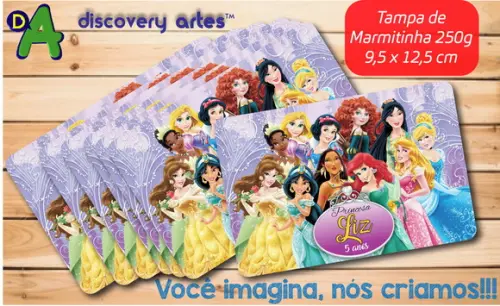 Tampa de Marmitinha Princesas