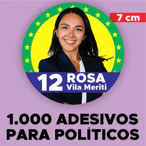 1000 Adesivos para Campanha Política Personalizado (7 Cm)