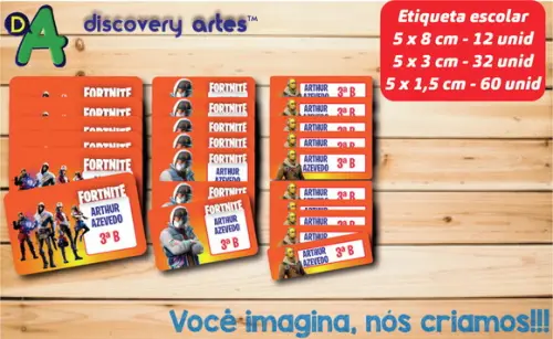 Etiqueta Escolar Fortnite (104 Etiquetas)