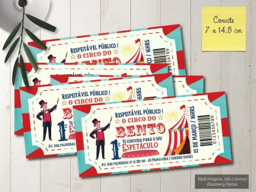 Convite Ingresso Circo