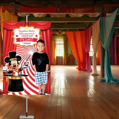 Banner Circo do Mickey com Foto da Criança