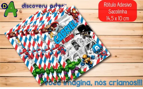 Rótulo Adesivo Super Herois (a Prova D'água)