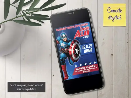 Convite Digital Capitão America