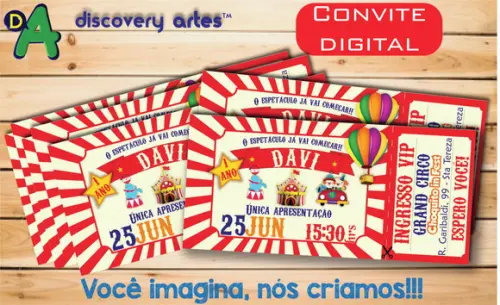 Convite Digital Circo Vermelho