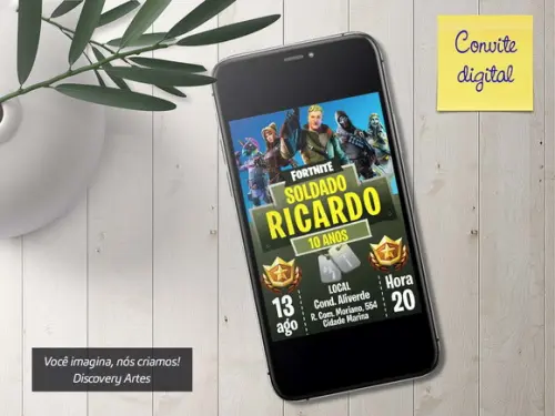 Convite Digital Fortnite