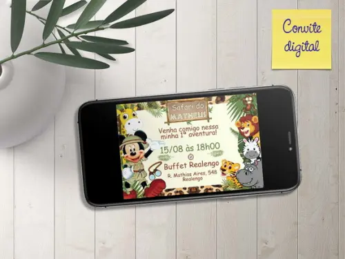 Convite Digital Mickey Safari