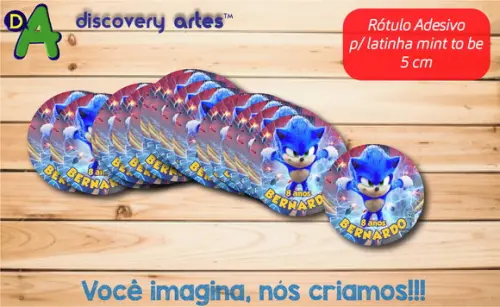Rótulo Adesivo Latinha Sonic