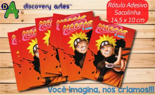 Rótulo Adesivo Sacolinha Naruto