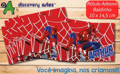 Rótulo Adesivo Baldinho Homem Aranha