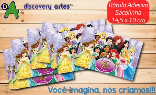 Rótulo Adesivo Sacolinha Princesas