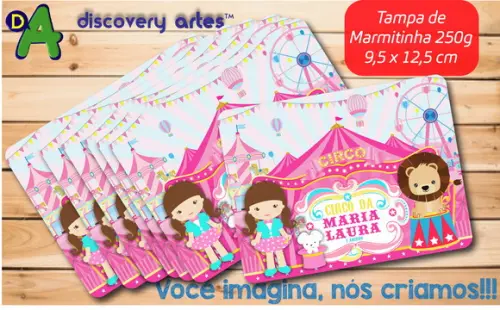 Tampa de Marmitinha Circo Rosa