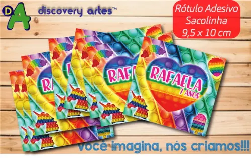 Rótulo Adesivo Sacolinha Pop It