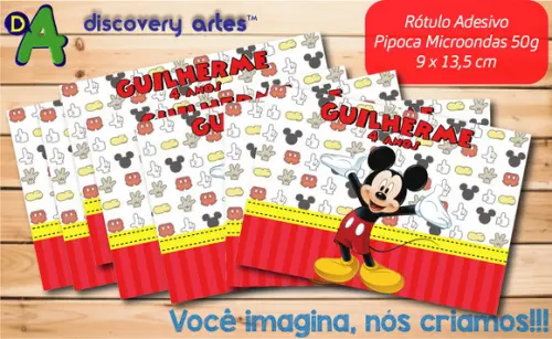 Rótulo Adesivo Pipoca de Microondas Mickey