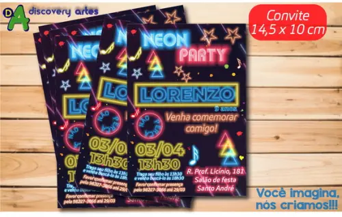 Convite Neon 15 Anos