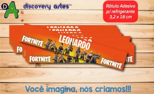Rótulo Adesivo Refrigerante Fortnite