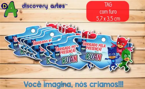 Tag com Furo Desenho Animado