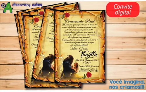 Convite Digital A Bela e a Fera