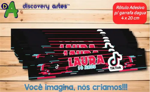 Rótulo Adesivo Garrafa D'água Tiktok