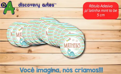 Rótulo Adesivo Latinha Dino Baby