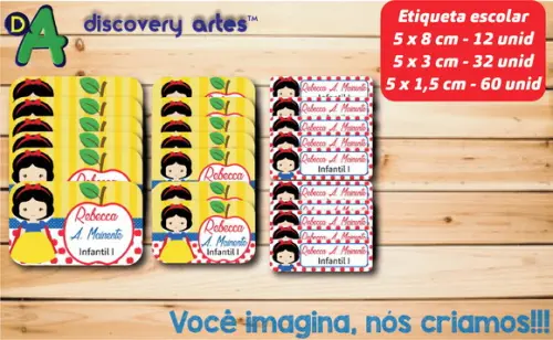 Etiqueta Escolar Branca de Neve (104 Etiquetas)