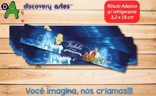 Rótulo Adesivo Refrigerante Cinderela