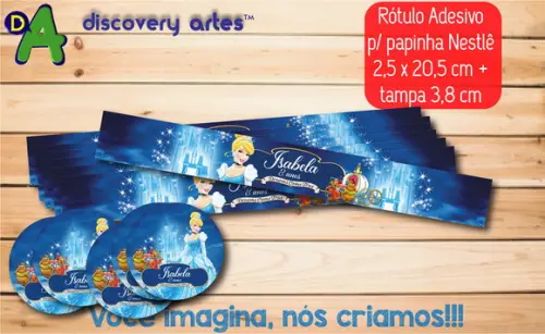Rótulo Adesivo Papinha Cinderela c/ Tampa