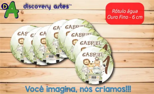 Rótulo Adesivo Água Ouro Fino Safari Aquarela
