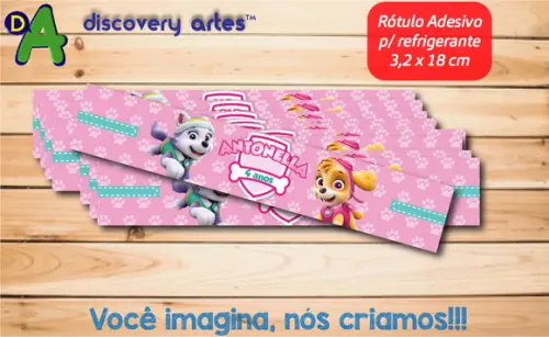 Rótulo Adesivo Refrigerante Patrulha Canina Skye
