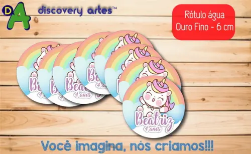 Rótulo Adesivo Água Ouro Fino Unicornio