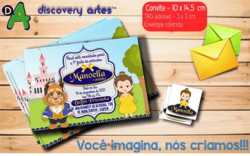 Convite A Bela e a Fera cute