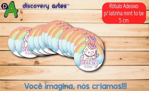 Rótulo Adesivo Latinha Unicornio